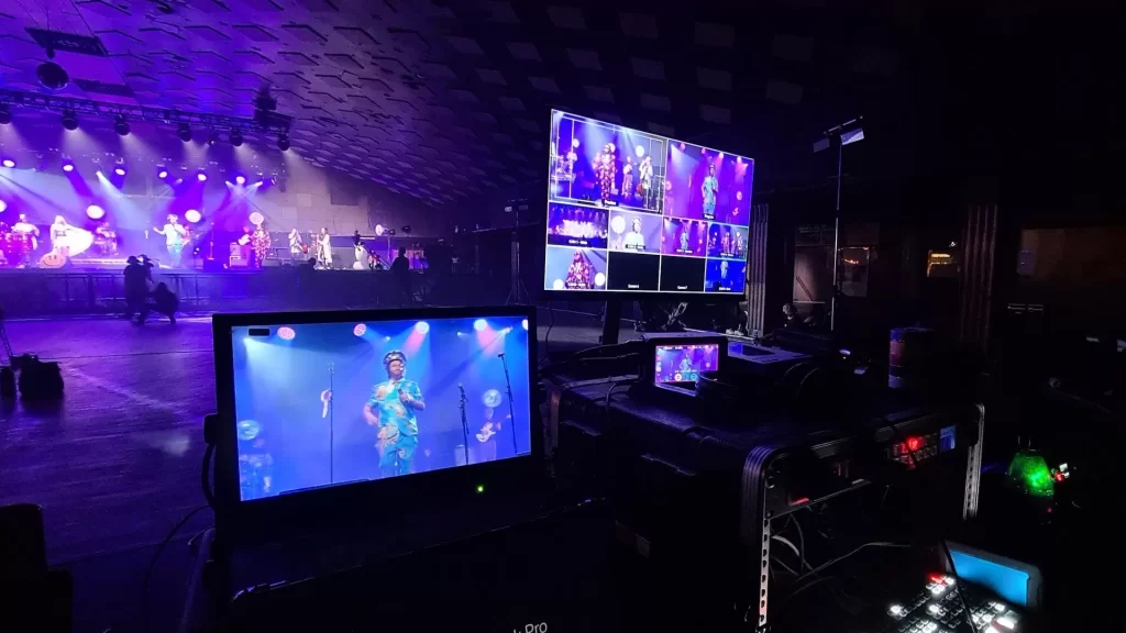 Behind the Inner Ear control desk when producing a live digital experience for Colonel Mustard and the Dijon 5 in the Barrowland Ballroom, Glasgow