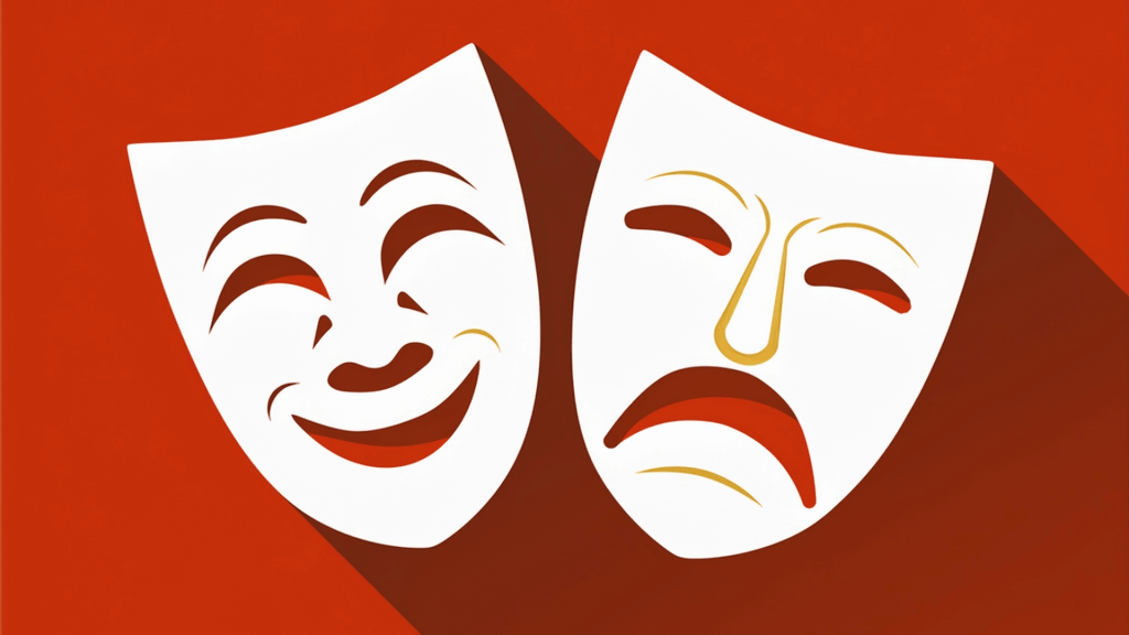 Theatrical comedy and tragedy masks