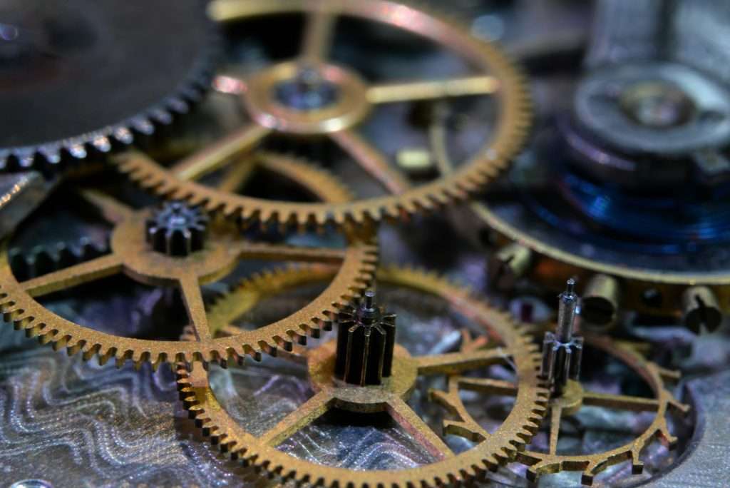 Gears from a pocket watch movement — a system